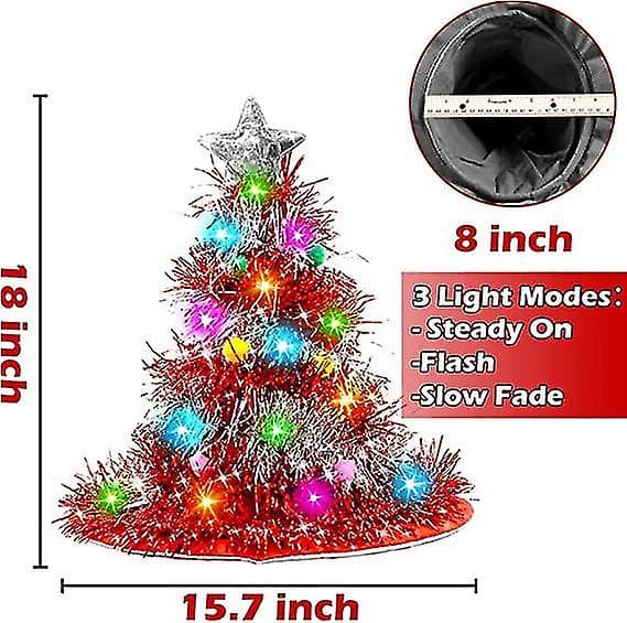 2-pack Julgranar Hattar Santahatt med Glittrande LED-Ljus