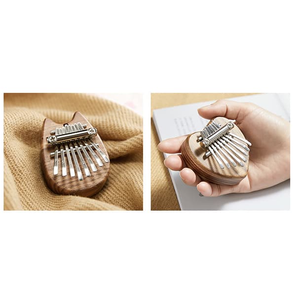 Compact 8-key Metal-Wood Thumb Piano, Engraved Notes 1-3, Durable Small Kalimba, 7x5cm Gift, 1-piece Set