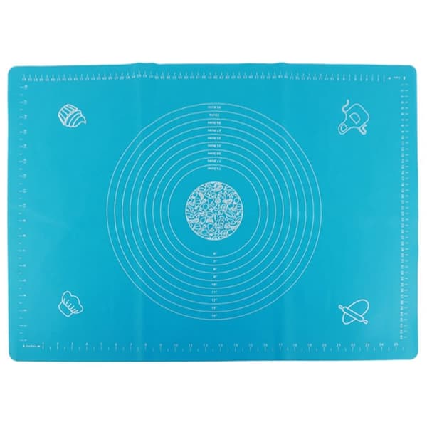Non-stick silikonbakematte med mål - baketilbehør (blå, 50x70cm)
