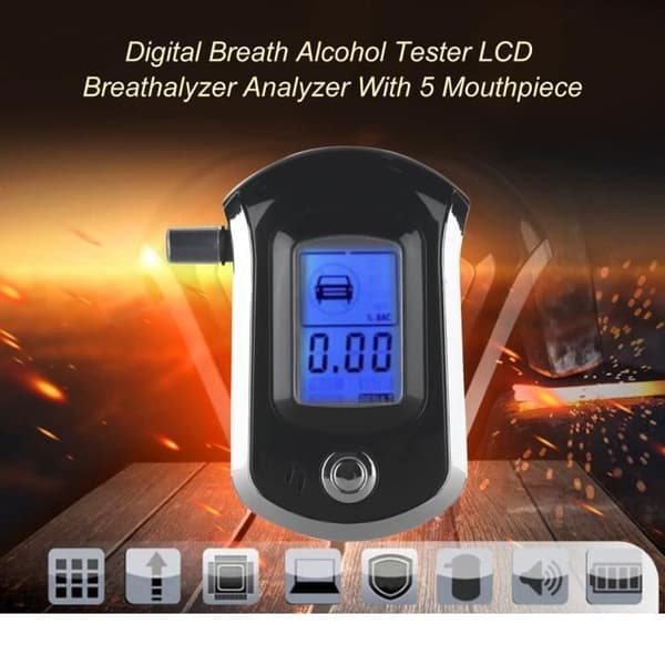 Professionel Digital Alkometer - Bærbart Elektronisk Alkometer - LCD-skærm - Digital Ånde - Indikation af