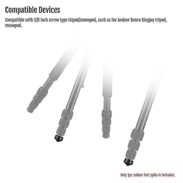 Universell Halkskydd 3/8 Tum Stativ Monopod Gummifot Spik För Andoer Benro Gitzo Manfrotto Stativ Monopod