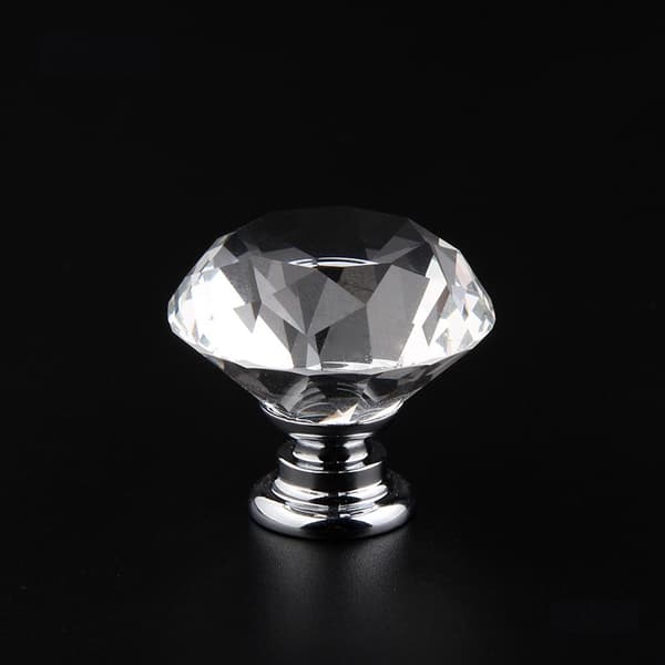 30PCS Alloy Crystal Cabinet Knobs Anti-rust Transparent Drawer Handles for Cabinets Wardrobe 30mm