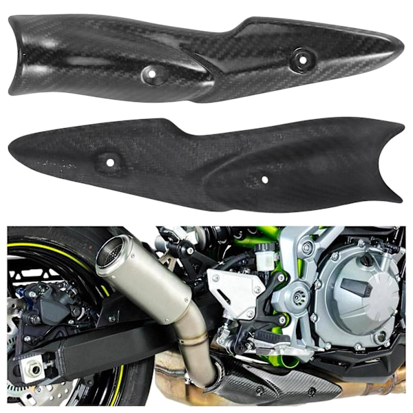 För Kawasaki Z900 2017-2019 Motorcykel Avgassystem Mittenlänk Rör Kolfiber Värmeavskärmningsskydd Anti-Scalding Shell