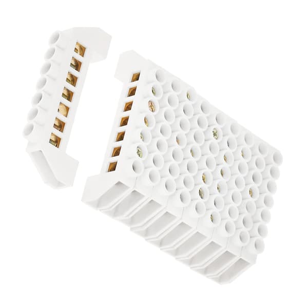10 Pcs 7-Hole Bridge Design Electrical Distribution Cable Screw Brass Terminal Blocks