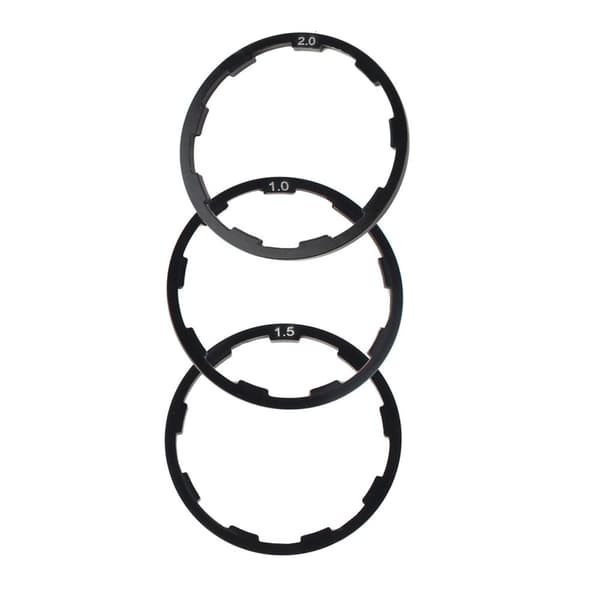 Afstandsringe til cykelnav – 3 stk (1 mm, 1,5 mm, 2 mm)