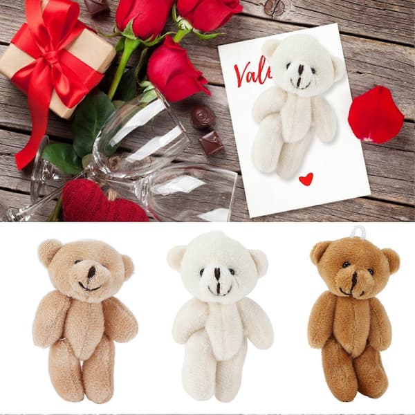 12 stk. Mini Udstoppede Bjørne Komfortable Bløde Søde Mini Teddy Plyslegetøj til Bryllupsfødselsdagsdekorationer