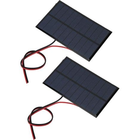 2-pakning mini solcellepanel, høykvalitets polysilisium solcellepanel, høyeffektivt, praktiske hagelys, mye brukt til plenlys, 5V 250mA