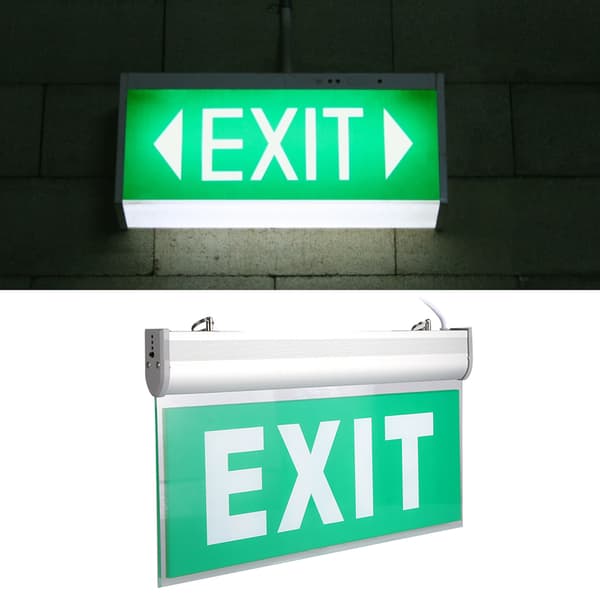 110-220V Acrylic 3W 12 LED Emergency Exit Sign Light Safety Indicator Lamp