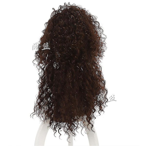 Bellatrix Lestrange Lang Brunt Bølget Parukk - Filmfigur - Bella Wigs - Varmebestandig Cosplay Kostyme Parukk + Parukkhette