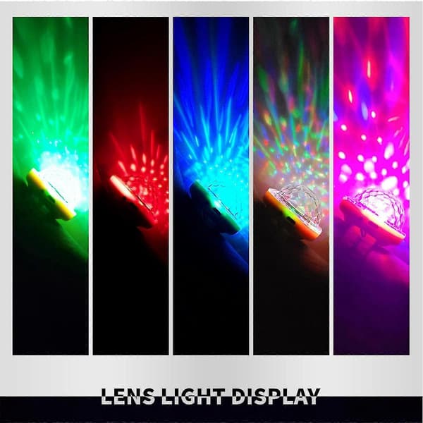 Mini Diskokule Lys, Led Diskolys Med 5 Moduser, Led Diskolys USB Lading Stjerneprojektor Lys