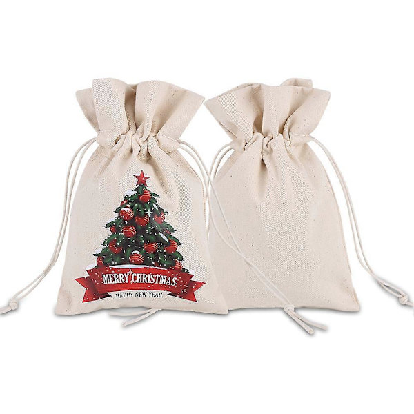 Julegavepose Lerretet Jul Ferie Ornamenter Husholdning Trekkstreng Oppbevaringsposer #1