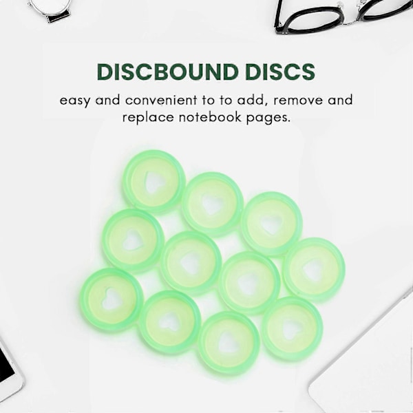 60 stk. 24 mm plastikskiver, Discbound udvidelsesskiver, Hjertebinderringe Svampehul til gør-det-selv