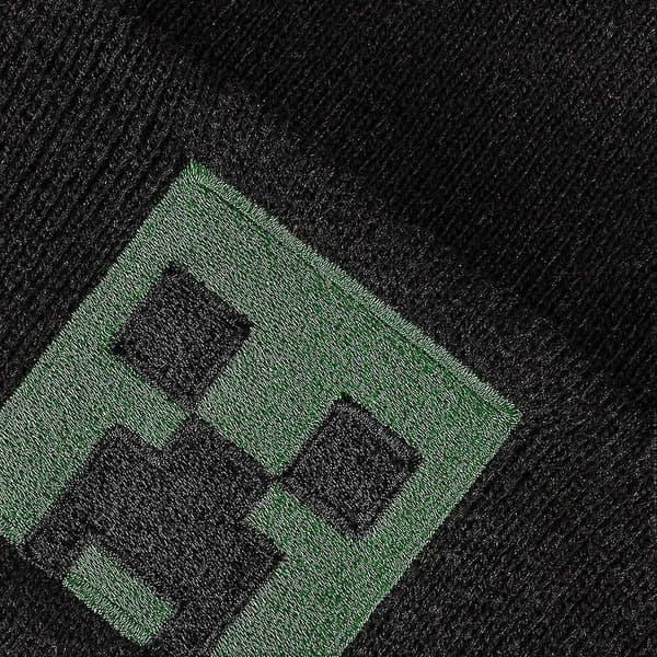 Minecraft Creeper Svart Beanie Lue