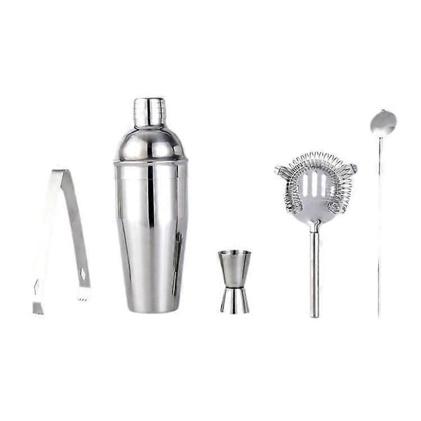 Cocktail shaker sett - Rustfritt stål Sølv 5 deler