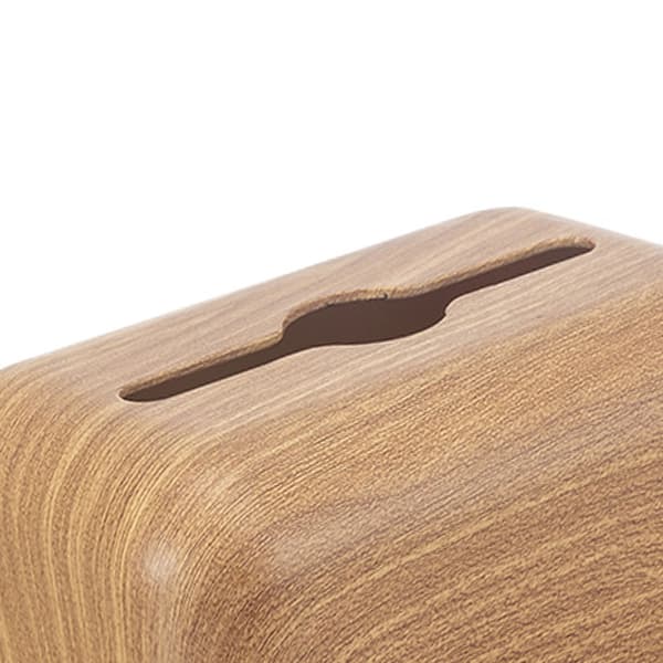 Napkin Box with Wood Grain, Rectangular Napkin Holder, Easy Refill, Elegant Desk and Coffee Table Organizer, Natural Wood Finish