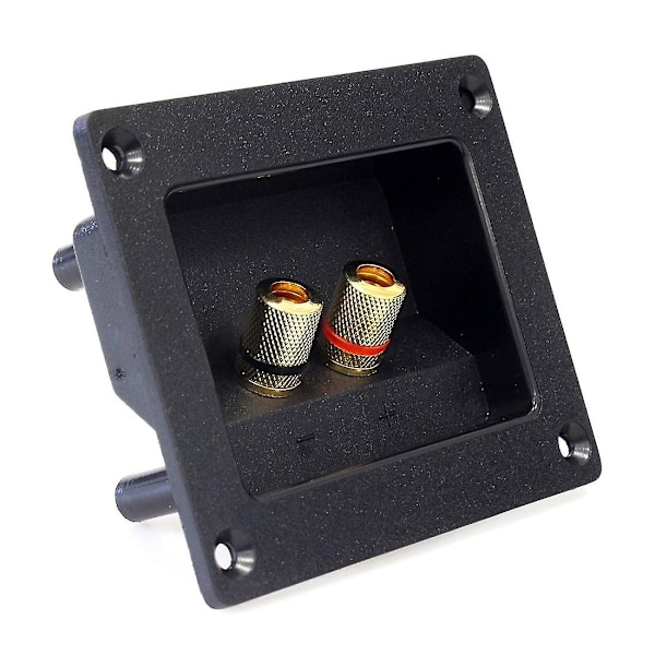2 stk. DIY Bilstereo 2-vejs Højttalerboks Terminal Fjederkop Stik Bananstik og stik Subwoofer Stik 93x80mm sort