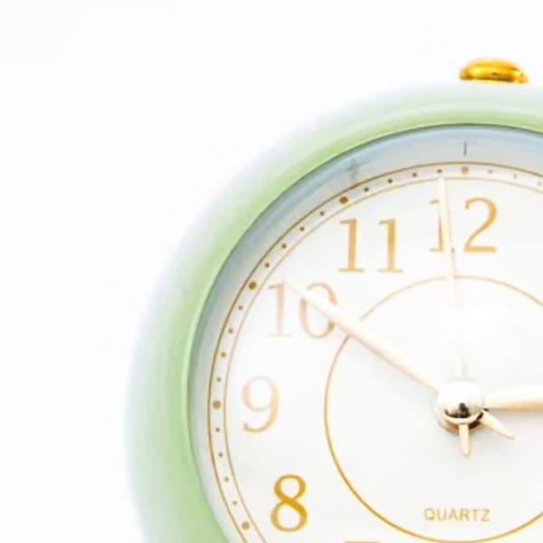Small Round Clock Circular Base Silent Corrosion Resistant Quartz Alarm Clock with Night Light for Bedroom School Olive Green