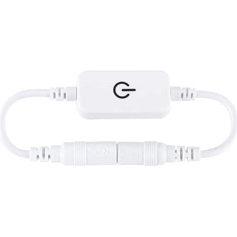2 st 12-24V 4A Enfärgad LED-list Ljusstyrkeregulator På/Av-brytare Inline Touch Switch DC Mini LED Touch Switch (Vit)