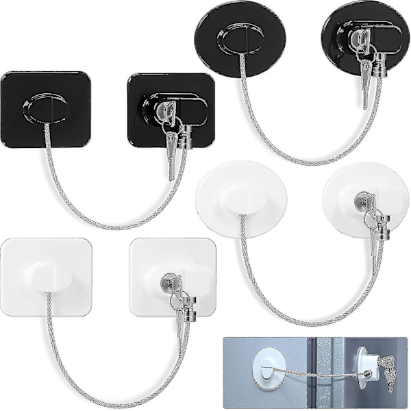 4 Pieces Fridge Lock Refrigerator Lock With 8 Key, Freezer Lock Child syU The best one