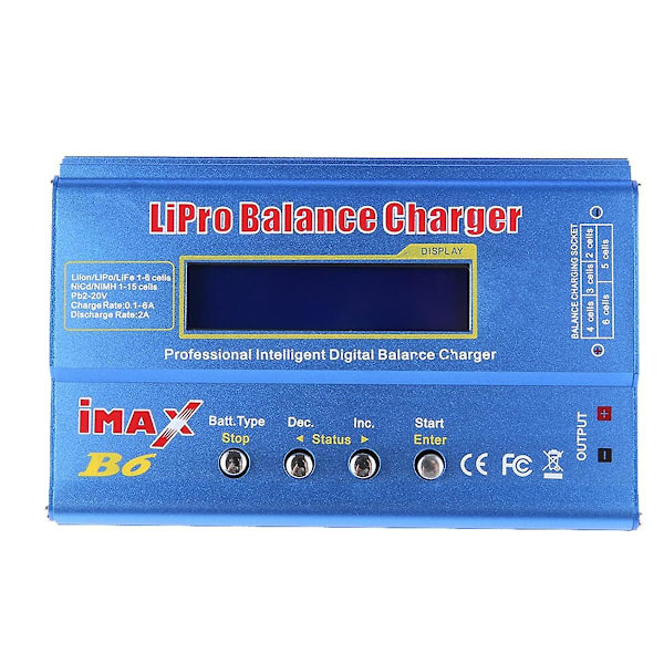För B6 80W Lipo Batteriladdare+XT60 Lipo NiMh Li-Ion Ni-Cd Digital Lipro Balansladdare Batteri S