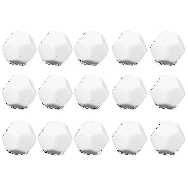 15 Pack 22mm Blank White Dice Set D12 Dice Cubes For Game,fun,diy