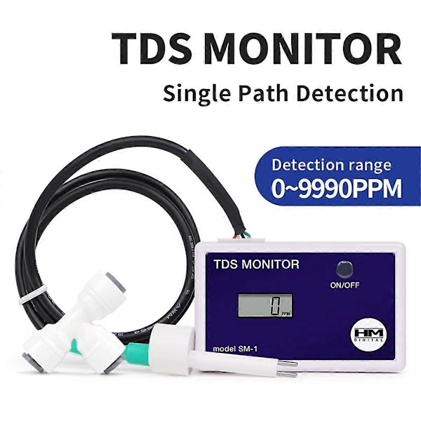 TDS-mätare LCD Online Vattenkvalitetsmätare 0-9990PPM Detektion Vatten TDS-monitor Inlopp Utlopp Test f