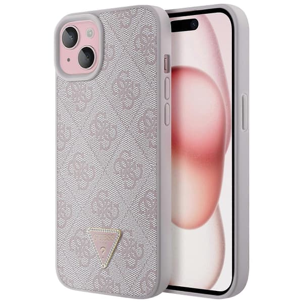 Fodral för iPhone 15 Plus Elegant Tryckt 4G Kamera Upphöjd, Ljusrosa