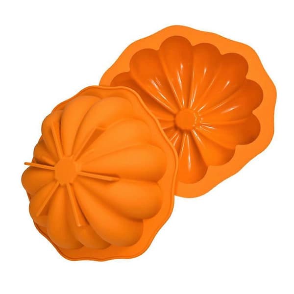 7-tommers gresskarformet mousseform 3D kakeform silikonform bakeform, for baking av kake brownies hall