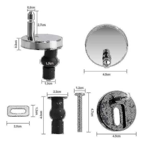 1 Par Toilet Sædehængsel, Toilet Sæde Hængsel Beslag, Toilet Sæde Beslag Del Top Beslag Universal Beslag Bolt Udvidelse
