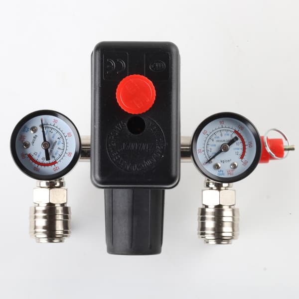 Trykregulator med trykkontakt til kompressor Trykkontakt med 2 displays