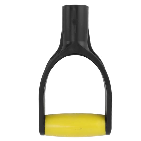 Shovel D-handle 32mm bore silicone coated reinforced replacement grip for digging and raking tools, yellow and black