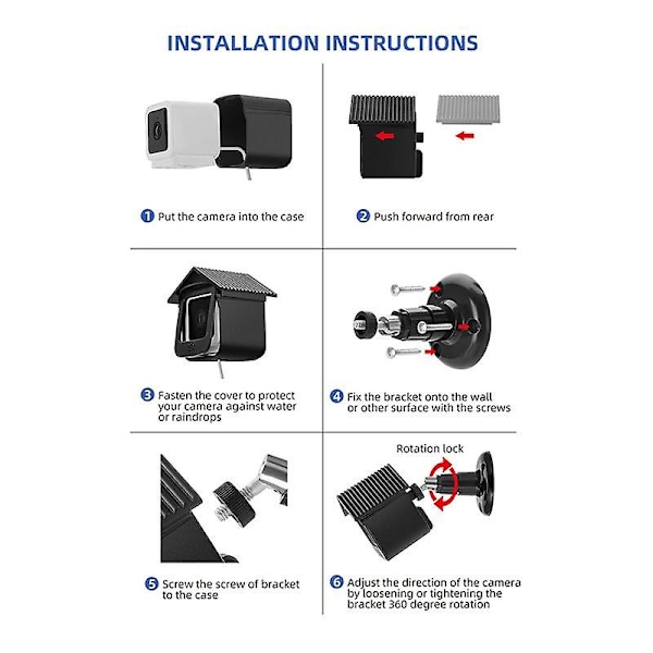 Pölynkestävä suojakotelo Cam V3:lle - Vedenkestävä suojakotelo, musta