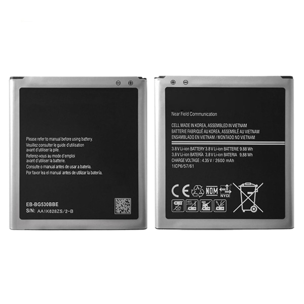 Ersättningsbatteri för Samsung Galaxy J3 (2016) 3,80V 2600mAh Li-ion (kod: EB-BG530BBE) (wi