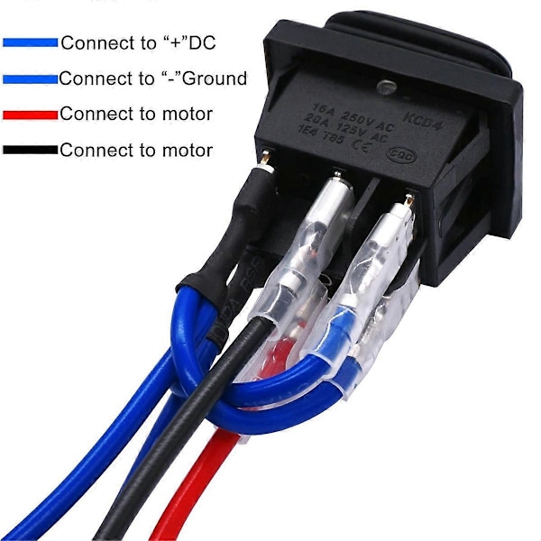 Momentær Polaritetsomvendt Switch Vandtæt Kontrol Motor Aktuator 6 Pins 3 Position Rocker Toggle Switch