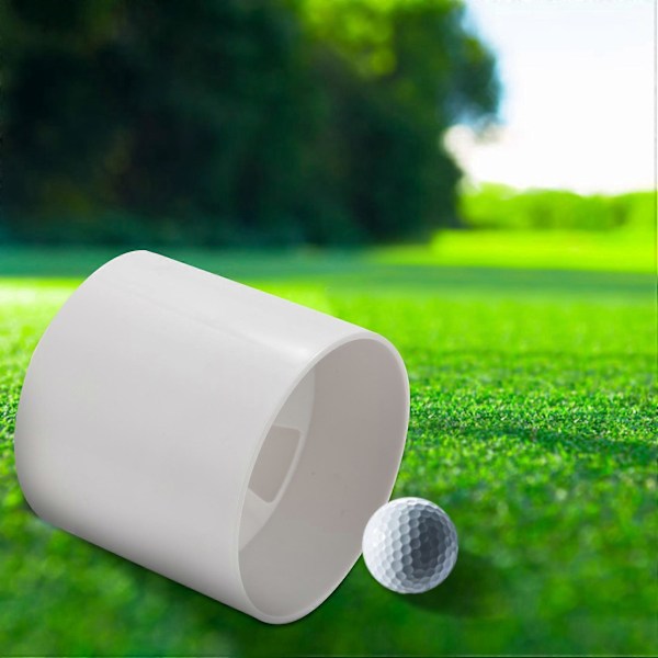 2,7 cm Öppning Utomhus Golf Träningsflagga Hålkopp Golf Träningshjälpmedel Tre Hål Vit Plast