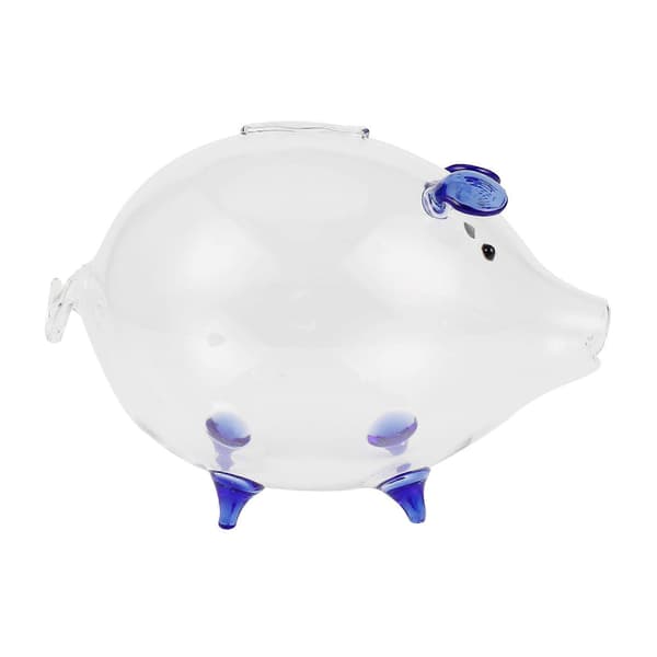 Gris Spargris Mynt Spara Låda Söt Transparent Glas Souvenir Födelsedagspresent För Barn-Blå