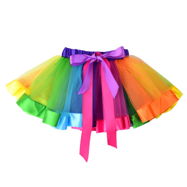 Regnbue Tutu Skørt Prinsesse Pige Skørter Dansebeklædning Tøj Fest 1stk Nylon Gaze Solid Børnetøj