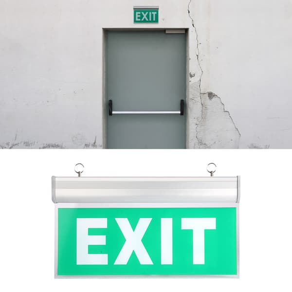110-220V Acrylic 3W 12 LED Emergency Exit Sign Light Safety Indicator Lamp