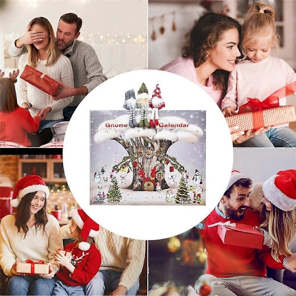 Jultomte Nedräkningskalender Blind Box 2024, 24 Dagars Julkalender Med Tomte Plyschleksak, Juldekoration