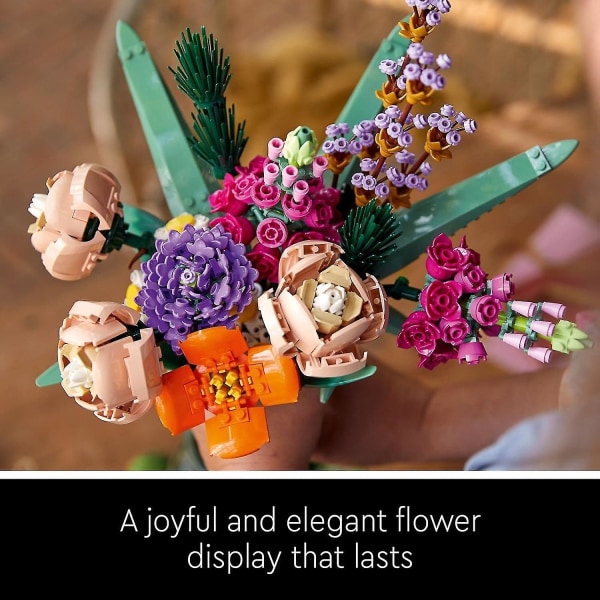 Blombukett Set - Konstgjorda blommor med rosor, dekorativa hemtillbehör, present till honom och henne 10280