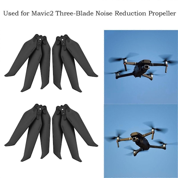 2 par Nylon Fiber Propeller 3-bladet 8743F Lav-støj Til DJI Mavic 2 Pro/Zoom