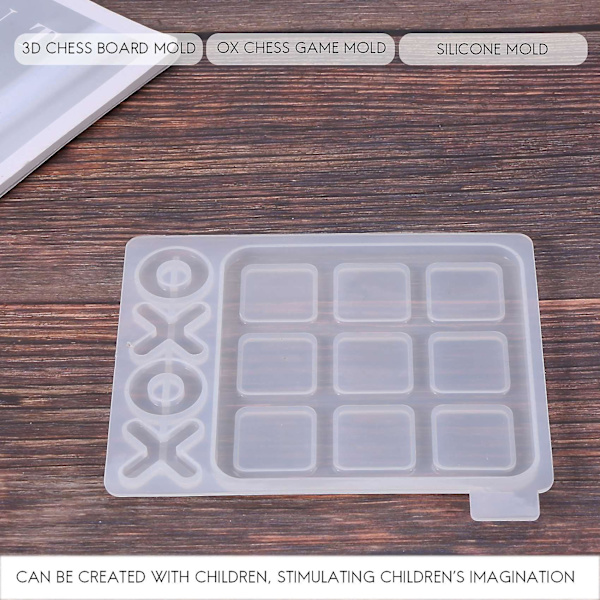 Noughts and Crosses Spel Silikonform 3D Schackbrädesform Hartspegelform Ox Schackspelform Ma