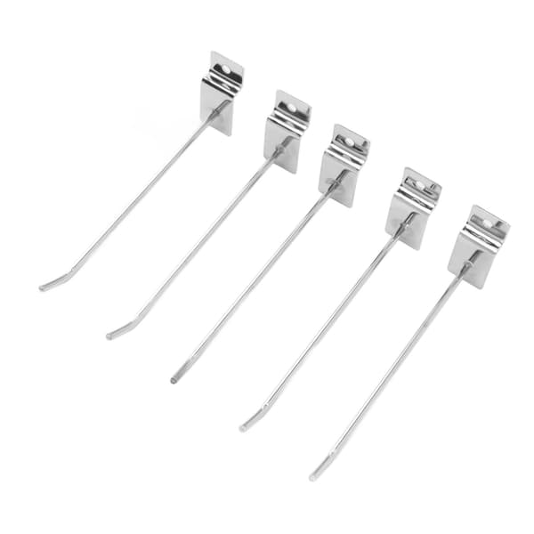 50 Pcs Slatwall Hooks, Slot Panel Wire Hooks for Retail, 15cm, 3.3mm, Silver Display Fixtures