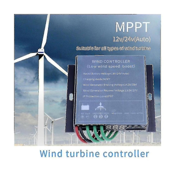Vindgenerator Controller 12/24v 800w Mppt Vindladningscontroller Vindmølle Generator Controller