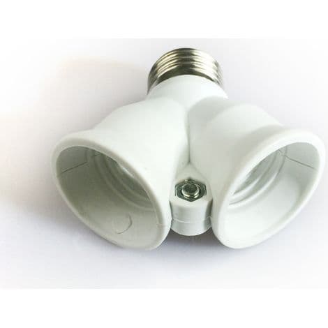 E27 2-i-1 Fatningskonverter 2-adapter base til LED, gløde- og CFL-pærer [Energiklasse A+]