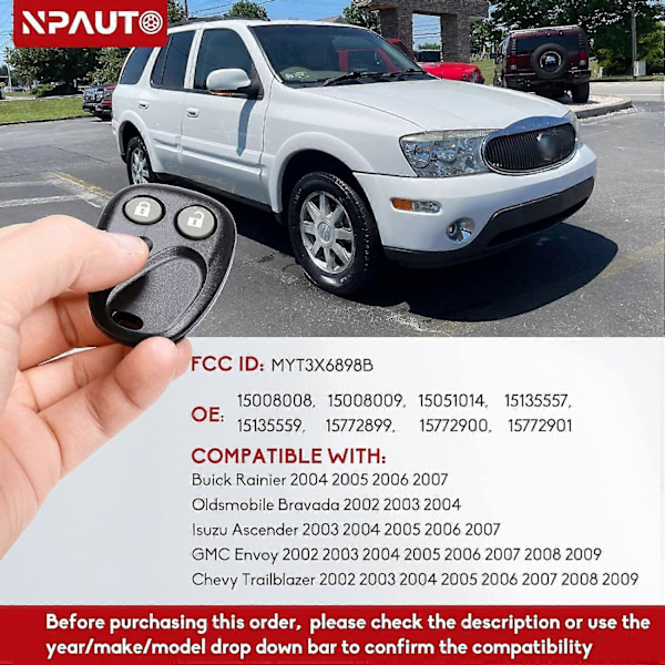 Avaimenperä sopii Chevy Trailblazer GMC Envoy 2002-2009, Buick Rainier 04-07 -malleihin