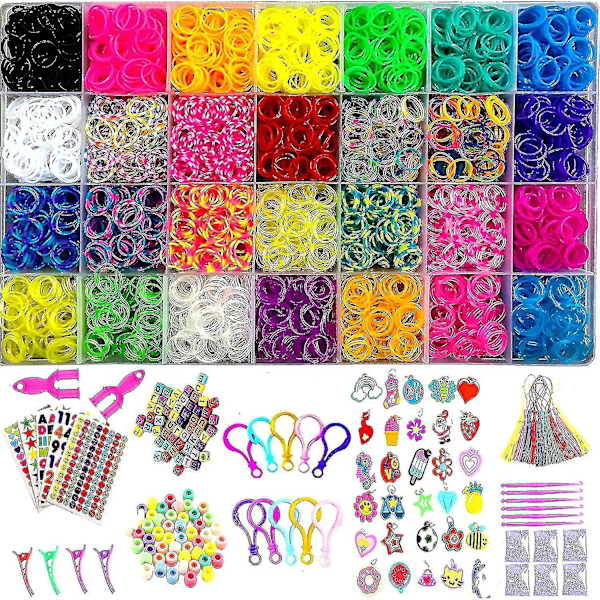 12000+ Fargerike Loom Bands Sett, Julegave Gummibånd For