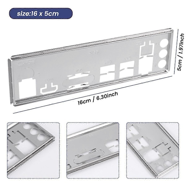 I/O-skjerm Bakplate for B250C B75 12USB B75 8USB Mining Hovedkort IO Baffel Chassis Brakett