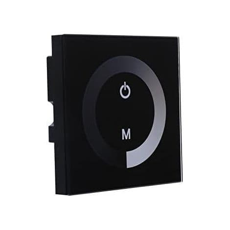 DC 12-24V LED Touchscreen Vægkontrolpanel med Lysstyrkeændring Dæmperkontakt til Lysjustering (Farve: Sort)
