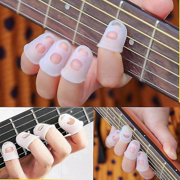 100 st Silikon Gitarr Finger Skydd, Gitarr Fingertopp